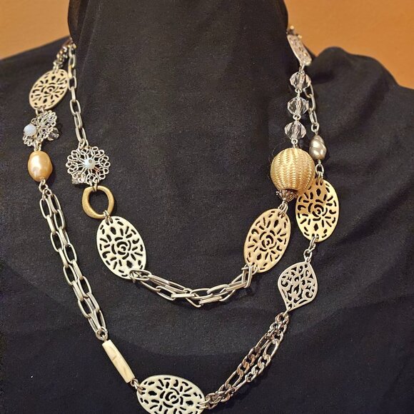 NECKLACE WITH VARIOUS BEADS BY CHICO'S - Picture 3 of 11